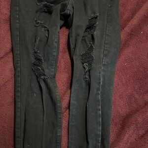 Aeropostale Black Distressed Skinny Jeans
